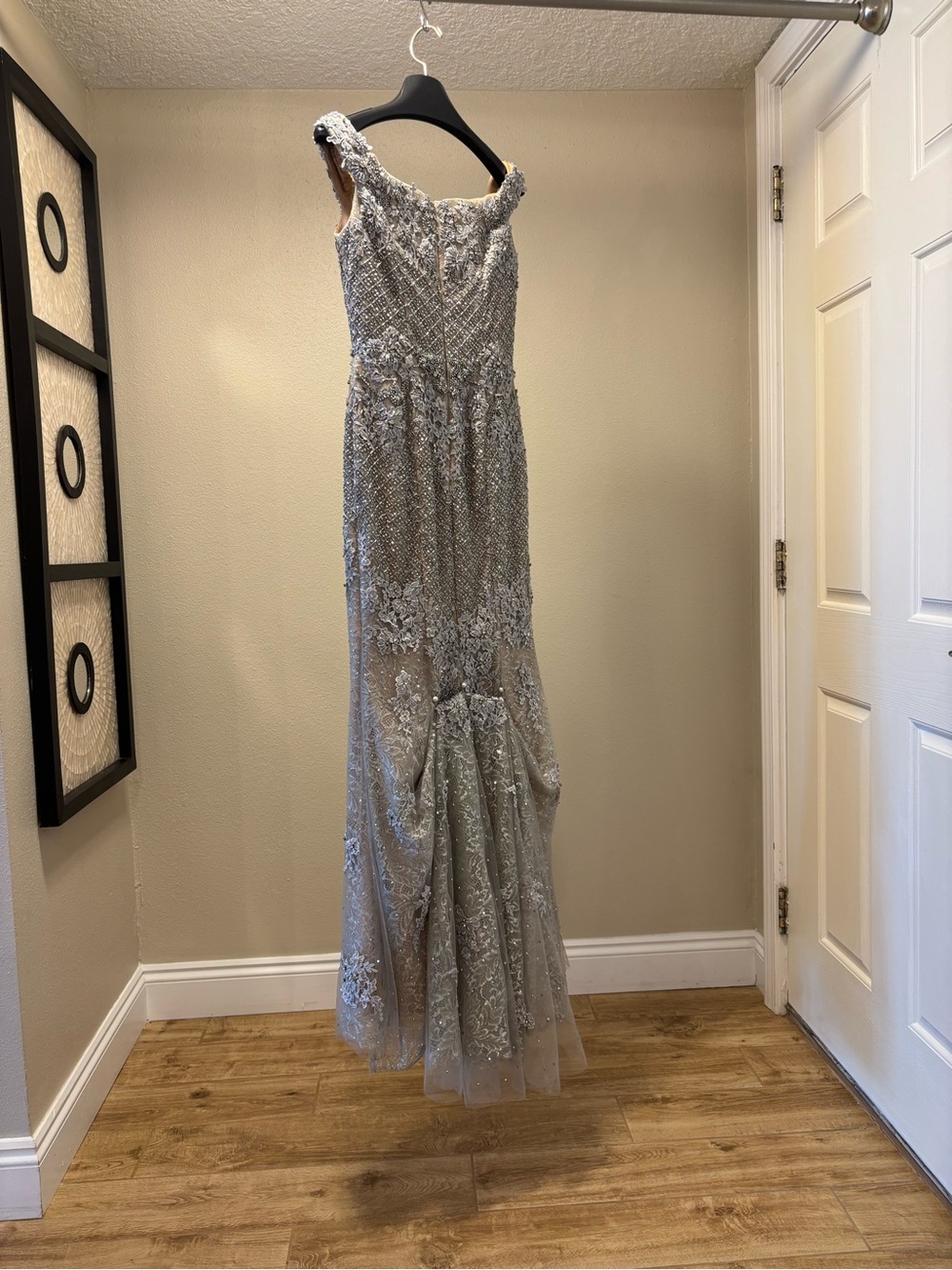 Terani Couture Silver/Nude Beaded Lace Formal - Picture 8 of 16